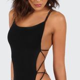 SheIn Backless Strappy Bodysuit Photo 0