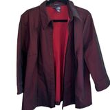 Lane Bryant Venezia Jeans Stretch Button Down Top Shirt Womens Plus Size 14/16 Burgundy Photo 0