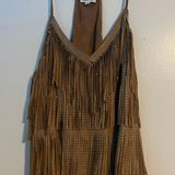 Main Strip Brown Fringe Tank Top Photo 0