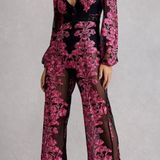 For Love & Lemons Free People Temecula Embroidered Bodysuit Jumpsuit in Size XS Photo 0
