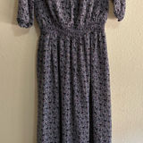 Westport 1962 NWOT Elegant Floral Long Sleeve Dress in Purple and Black Photo 0