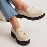 Quince Like New  Italian Leather Lug Sole Loafers Bone Size 7 Photo 0