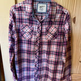 Arizona Jeans Arizona Jean Co. purple plaid shirt size medium Photo 0