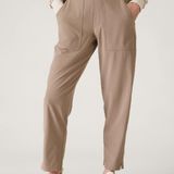 Athleta  Brooklyn Mid Rise Cargo Utility Ankle Pants Womens 12 Pyrite Khaki Photo 0