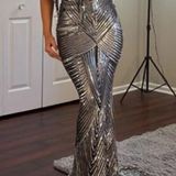 Cinderella Gorgeous Silver And Black Sequin Formal Dress  Photo 0