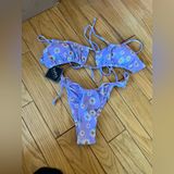 Zaful  - Halter Ribbed Daisy Tie String Bikini Set Photo 0