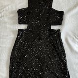 EXPRESS  Black Sequin Mini Dress Photo 0