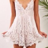 Solaris White Lace Romper Photo 0