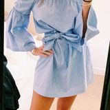 Laundry by Design Blue Tie Dress Photo 0