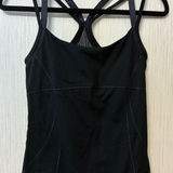 Alo Yoga  Black Ribbed Strappy Back Cropped Yoga Workout Tank Top XS Photo 0