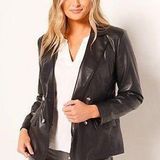 Candace Cameron NWOT Bure Regular Faux Leather Blazer sz Small Photo 0