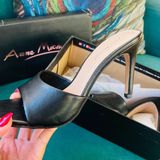 Anne Michelle Black Sandal Heels size 7.5 Photo 0