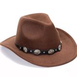 Vince Camuto  Felted Brown Cowboy Hat with Conch Belt Photo 0