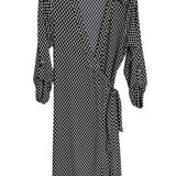 Calvin Klein Black White True Wrap Dress Small Photo 0
