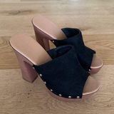 Wild Diva - Open Toe Platform Heel Slip On Clogs in Black Photo 0