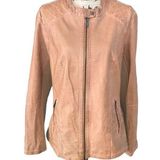 Valerie Stevens tan zip up faux leather jacket 1X Photo 0
