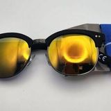 Falls Creek NWT  Black & Gunmetal Sunglasses & Blue Cord Photo 0