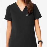 FIGS  Catarina One Pocket Scrub Black Size XS Short Sleeve V-Neck Top FW1000 Photo 0