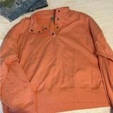 Como vintage  Peach Button-Up Cropped Sweatshirt Photo 0