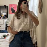 fab'rik Fab’rik Bat Wing Gingham Blouse  Photo 0