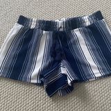 Hot Kiss Blue & White Striped Shorts Photo 0