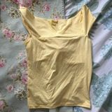 Boutique Off The Shoulder Yellow Crop Top Photo 0