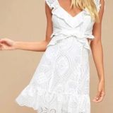 ASTR white Eyelet Mini Dress Photo 0