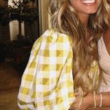 Gingham Dress Puffer Sleeve Size M Photo 0