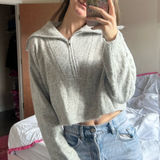 Topshop  Cropped Quarter-Zip Sweater Photo 0