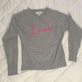 Magaschoni 100% cashmere grey sweater with pink cursive “love” Photo 0