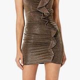 Likely Mini Ali Gold Metallic Strapless Stretch Bodycon Dress Size 6 NWT Photo 0
