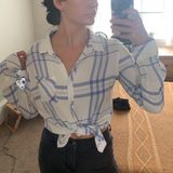 Allison Joy  Blue And White Plaid Button Up Photo 0