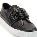 Karl Lagerfeld women black leather platform Jules sneakers Size 8 Photo 0