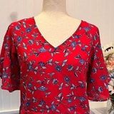 Japna Beautiful Red Floral Open Back Top By  Photo 0