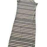 Cotton On  | White, Gray & Black Striped Ribbed Midi Dress Small Photo 0