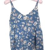 Romwe Floral Tank Top Blue Size Large 8/10 Photo 0