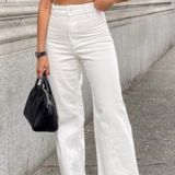 ZARA White Wide Leg Jeans Photo 0