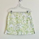 Herman Geist Vintage Lime Green Floral Skort Mini Skirt Shorts Pastel Neon Pockets Photo 0