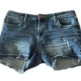 Kut From The Kloth Medium wash mid rise jean cut off shorts Size 10 fray hem Photo 0