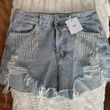 Adika Rhinestone Fringe Shorts Photo 0