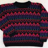 Awesome Bright Bold Neon Colorful Knit Sweater Multiple Size M Photo 0