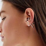 Urban Outfitters  Fleur Silver Flower Ear Cuffs Photo 0