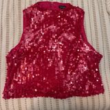 Boohoo Red Sequin Top Photo 0