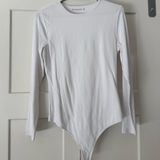 Abercrombie & Fitch White Abercrombie Bodysuit Long Sleeve Photo 0