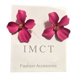 DAISY floral matte post earrings. Pink. NWT Pink Photo 0