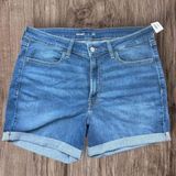 Old Navy 🌞 NWT! 🌞  High Waisted Wow Dark Blue Jean Shorts with 5 inch Photo 0