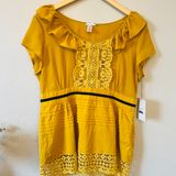 Downeast tops basics NWT beach hill top nugget gold size L Photo 0