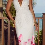 RUNAWAY THE LABEL Primrose Maxi Dress - Pink Flower XS Photo 0