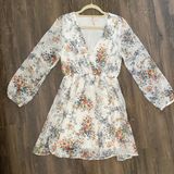 Peach Royal Floral Cocktail Dress Photo 0