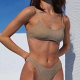 PacSun LA Hearts Shimmery Gold Bikini Photo 0